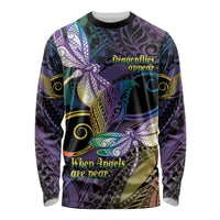 Personalized Polynesian Memorial Long Sleeve Shirt Dragonflies Appear When Angels Are Near LT14 Unisex Colorful - Polynesian Pride