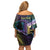 Personalized Polynesian Memorial Off Shoulder Short Dress Dragonflies Appear When Angels Are Near