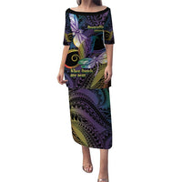 Personalized Polynesian Memorial Puletasi Dragonflies Appear When Angels Are Near LT14 Long Dress Colorful - Polynesian Pride