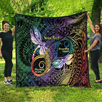 Personalized Polynesian Memorial Quilt Dragonflies Appear When Angels Are Near LT14 - Polynesian Pride