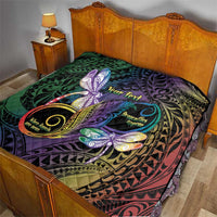 Personalized Polynesian Memorial Quilt Dragonflies Appear When Angels Are Near LT14 - Polynesian Pride