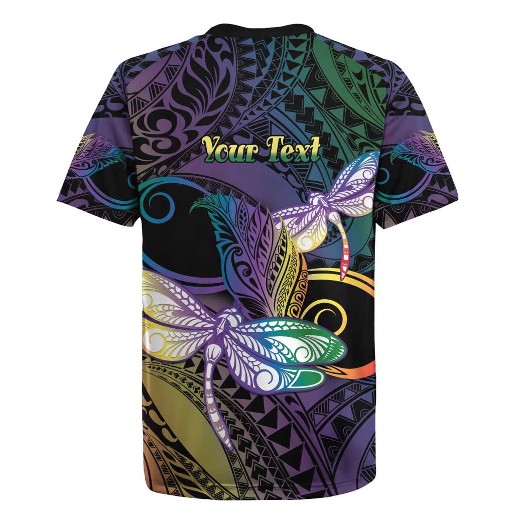 Personalized Polynesian Memorial Rugby Jersey Dragonflies Appear When Angels Are Near LT14 - Polynesian Pride