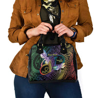 Personalized Polynesian Memorial Shoulder Handbag Dragonflies Appear When Angels Are Near LT14 - Polynesian Pride