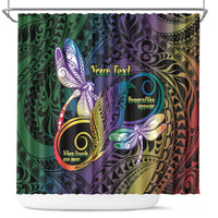 Personalized Polynesian Memorial Shower Curtain Dragonflies Appear When Angels Are Near LT14 Colorful - Polynesian Pride