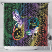 Personalized Polynesian Memorial Shower Curtain Dragonflies Appear When Angels Are Near LT14 - Polynesian Pride