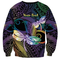 Personalized Polynesian Memorial Sweatshirt Dragonflies Appear When Angels Are Near LT14 - Polynesian Pride