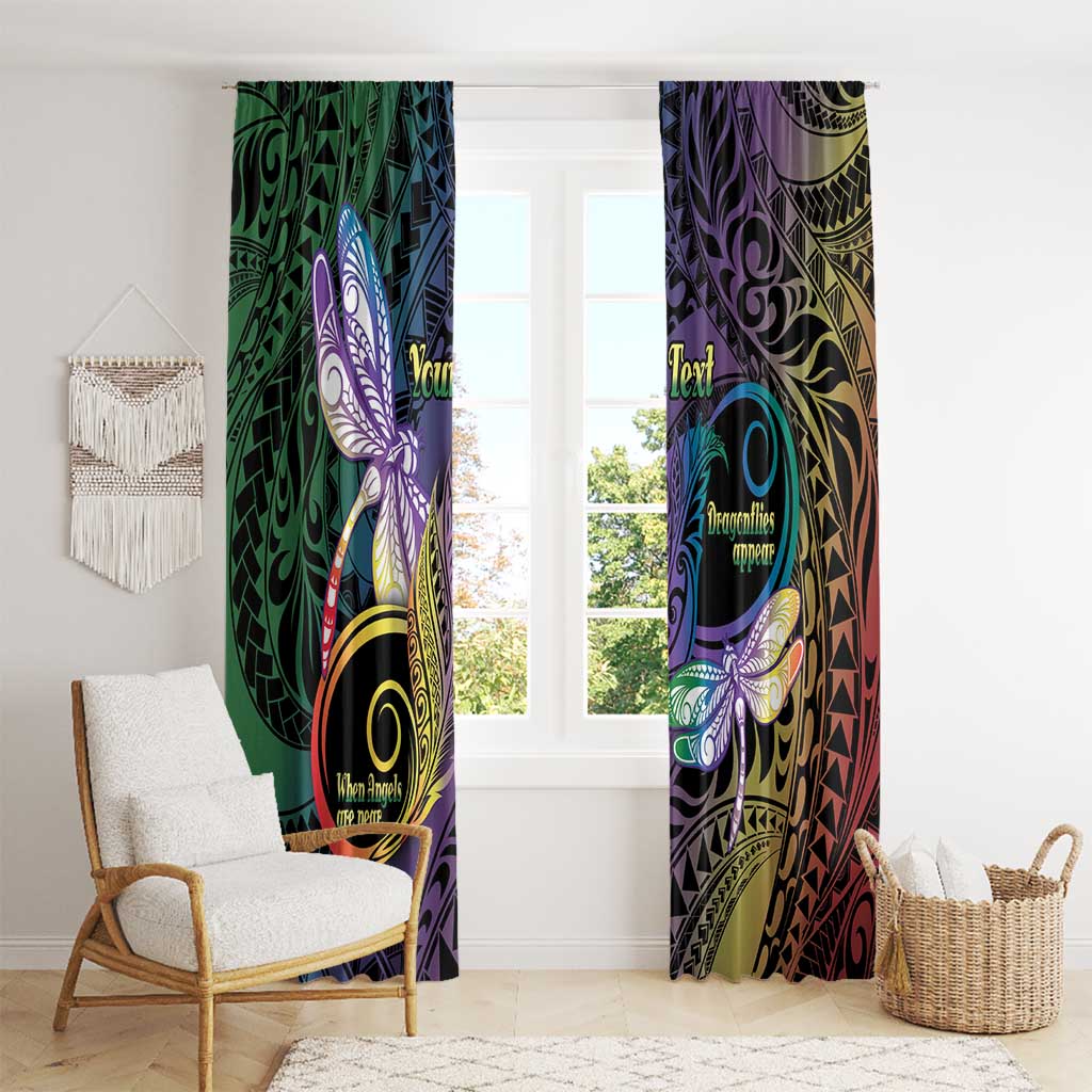 Personalized Polynesian Memorial Window Curtain Dragonflies Appear When Angels Are Near LT14 - Polynesian Pride