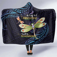 As Long As I Breathe You'll Be Remembered Hooded Blanket Dragonflies Memorial - Polynesian Pattern LT14 One Size Black - Polynesian Pride