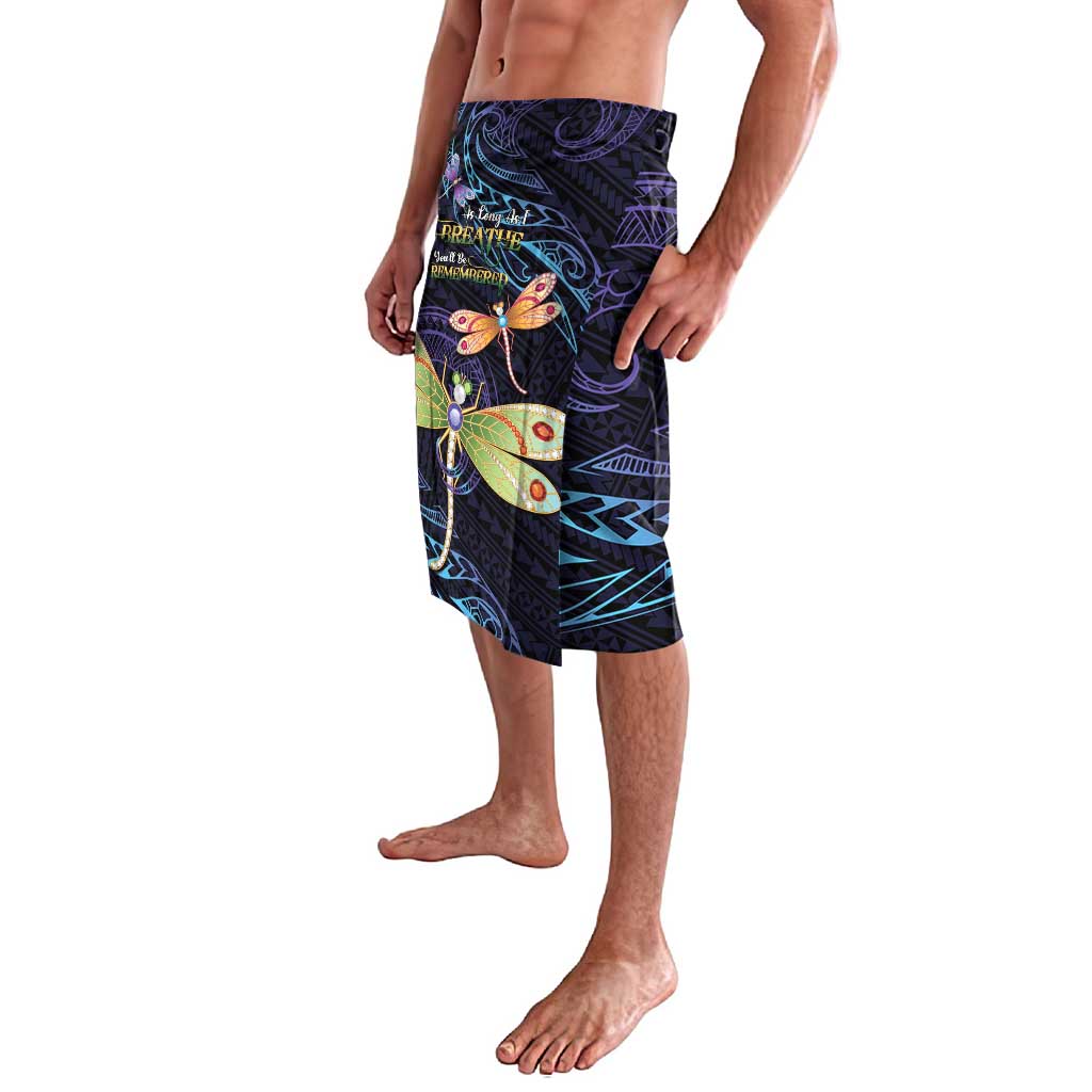 As Long As I Breathe You'll Be Remembered Lavalava Dragonflies Memorial - Polynesian Pattern LT14 - Polynesian Pride
