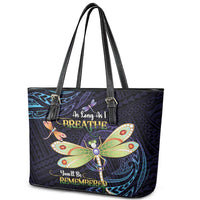 As Long As I Breathe You'll Be Remembered Leather Tote Bag Dragonflies Memorial - Polynesian Pattern LT14 - Polynesian Pride