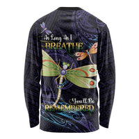 As Long As I Breathe You'll Be Remembered Long Sleeve Shirt Dragonflies Memorial - Polynesian Pattern LT14 - Polynesian Pride