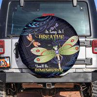 As Long As I Breathe You'll Be Remembered Spare Tire Cover Dragonflies Memorial - Polynesian Pattern LT14 Black - Polynesian Pride