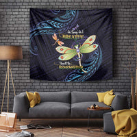 As Long As I Breathe You'll Be Remembered Tapestry Dragonflies Memorial - Polynesian Pattern LT14 Black - Polynesian Pride