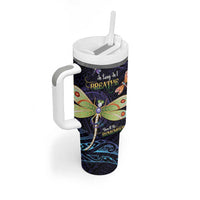 As Long As I Breathe You'll Be Remembered Tumbler With Handle Dragonflies Memorial - Polynesian Pattern LT14 - Polynesian Pride