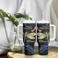 As Long As I Breathe You'll Be Remembered Tumbler With Handle Dragonflies Memorial - Polynesian Pattern LT14 - Polynesian Pride