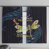 As Long As I Breathe You'll Be Remembered Window Curtain Dragonflies Memorial - Polynesian Pattern LT14 With Hooks Black - Polynesian Pride