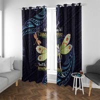 As Long As I Breathe You'll Be Remembered Window Curtain Dragonflies Memorial - Polynesian Pattern LT14 With Grommets Black - Polynesian Pride
