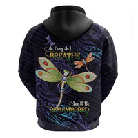 As Long As I Breathe You'll Be Remembered Zip Hoodie Dragonflies Memorial - Polynesian Pattern LT14 - Polynesian Pride