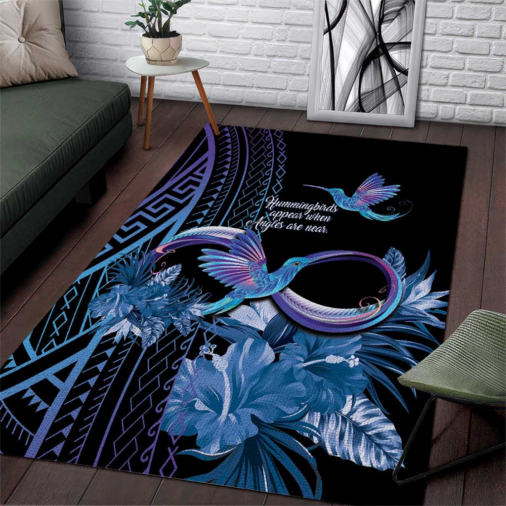 Polynesian Memorial Area Rug Hummingbirds Appear When Angels Are Near