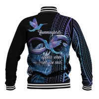 Polynesian Memorial Baseball Jacket Hummingbirds Appear When Angels Are Near LT14 - Polynesian Pride
