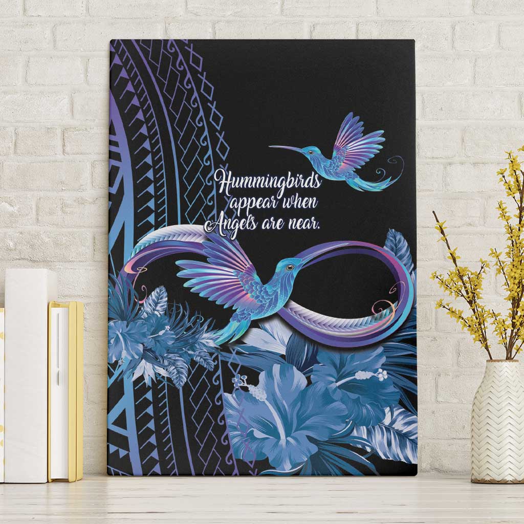 Polynesian Memorial Canvas Wall Art Hummingbirds Appear When Angels Are Near LT14 Without Frame Black - Polynesian Pride