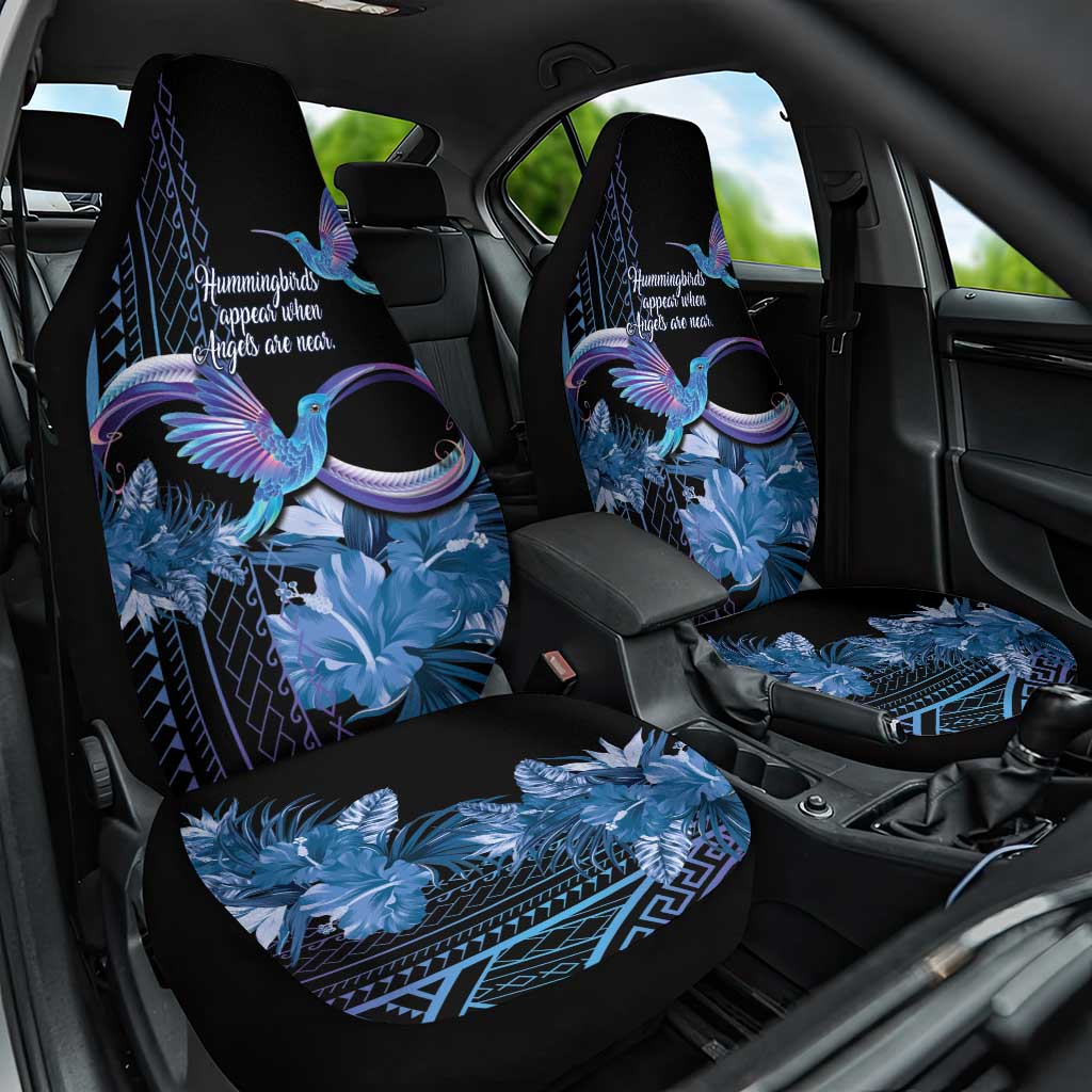 Polynesian Memorial Car Seat Cover Hummingbirds Appear When Angels Are Near LT14 One Size Black - Polynesian Pride
