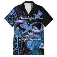 Polynesian Memorial Hawaiian Shirt Hummingbirds Appear When Angels Are Near LT14 Black - Polynesian Pride