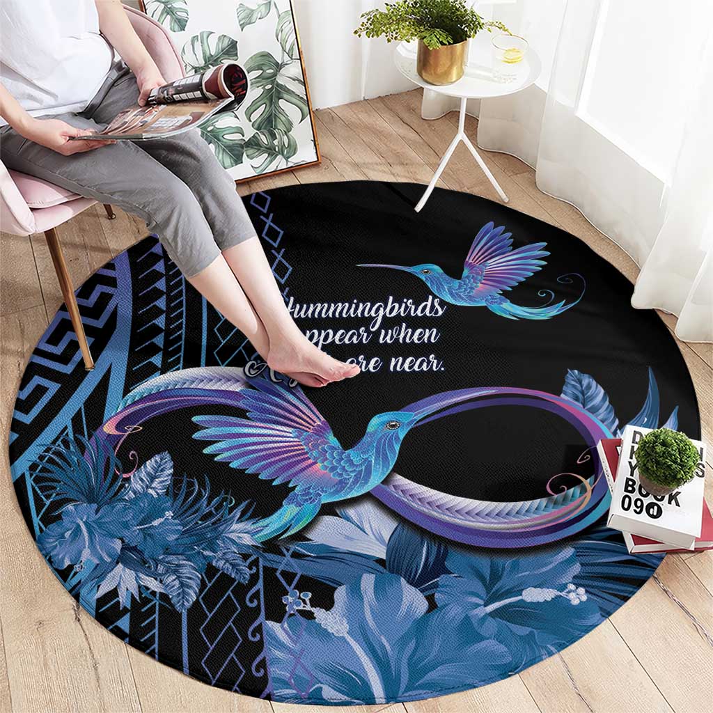 Polynesian Memorial Round Carpet Hummingbirds Appear When Angels Are Near LT14 - Polynesian Pride