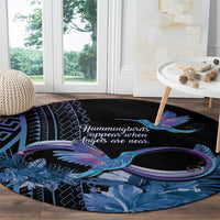 Polynesian Memorial Round Carpet Hummingbirds Appear When Angels Are Near LT14 - Polynesian Pride