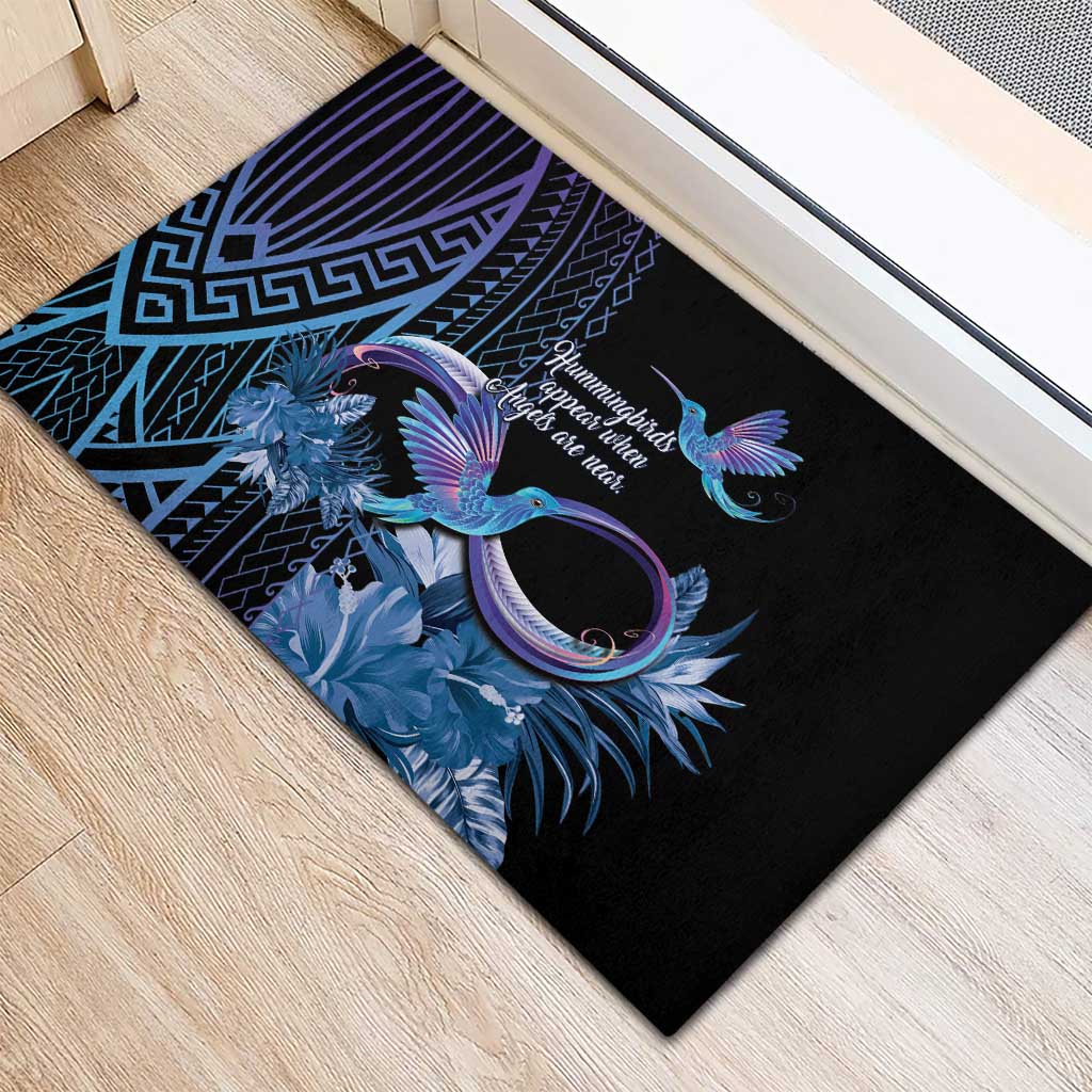 Polynesian Memorial Rubber Doormat Hummingbirds Appear When Angels Are Near LT14 - Polynesian Pride