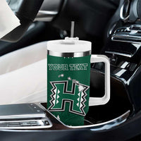 Hawaii Football Tumbler With Handle Kakau Rainbow Warriors Helmet LT14 - Polynesian Pride