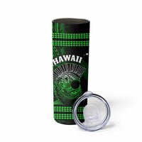 Hawaii Skinny Tumbler Kakau Warrior Helmet Gradient Green Polynesian LT14 - Polynesian Pride