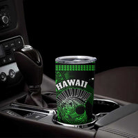 Hawaii Tumbler Cup Kakau Warrior Helmet Gradient Green Polynesian LT14 - Polynesian Pride