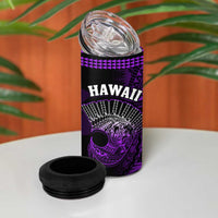 Hawaii 4 in 1 Can Cooler Tumbler Kakau Warrior Helmet Gradient Purple Polynesian LT14 - Polynesian Pride