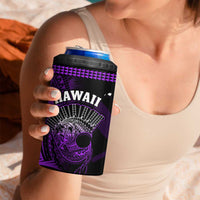 Hawaii 4 in 1 Can Cooler Tumbler Kakau Warrior Helmet Gradient Purple Polynesian LT14 - Polynesian Pride