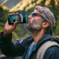 Hawaii 4 in 1 Can Cooler Tumbler Kakau Warrior Helmet Gradient Turquoise Polynesian LT14 - Polynesian Pride