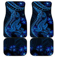 Blue Polynesia Shark Tattoo Car Mats With Polynesian Plumeria LT14 Blue - Polynesian Pride