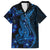 Blue Polynesia Shark Tattoo Family Matching Off Shoulder Short Dress and Hawaiian Shirt With Polynesian Plumeria LT14 Dad's Shirt - Short Sleeve Blue - Polynesian Pride