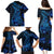 Blue Polynesia Shark Tattoo Family Matching Puletasi Dress and Hawaiian Shirt With Polynesian Plumeria LT14 - Polynesian Pride