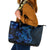 Blue Polynesia Shark Tattoo Leather Tote Bag With Polynesian Plumeria LT14 Blue - Polynesian Pride