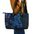 Blue Polynesia Shark Tattoo Leather Tote Bag With Polynesian Plumeria LT14 - Polynesian Pride