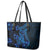 Blue Polynesia Shark Tattoo Leather Tote Bag With Polynesian Plumeria LT14 - Polynesian Pride