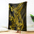 Gold Polynesia Shark Tattoo Blanket With Polynesian Plumeria LT14 Gold - Polynesian Pride