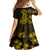 Gold Polynesia Shark Tattoo Family Matching Puletasi Dress and Hawaiian Shirt With Polynesian Plumeria LT14 - Polynesian Pride