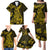 Gold Polynesia Shark Tattoo Family Matching Puletasi Dress and Hawaiian Shirt With Polynesian Plumeria LT14 - Polynesian Pride