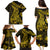 Gold Polynesia Shark Tattoo Family Matching Puletasi Dress and Hawaiian Shirt With Polynesian Plumeria LT14 - Polynesian Pride