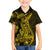 Gold Polynesia Shark Tattoo Family Matching Puletasi Dress and Hawaiian Shirt With Polynesian Plumeria LT14 Son's Shirt Gold - Polynesian Pride