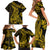 Gold Polynesia Shark Tattoo Family Matching Short Sleeve Bodycon Dress and Hawaiian Shirt With Polynesian Plumeria LT14 - Polynesian Pride