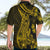 Gold Polynesia Shark Tattoo Hawaiian Shirt With Polynesian Plumeria LT14 - Polynesian Pride