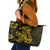 Gold Polynesia Shark Tattoo Leather Tote Bag With Polynesian Plumeria LT14 Gold - Polynesian Pride